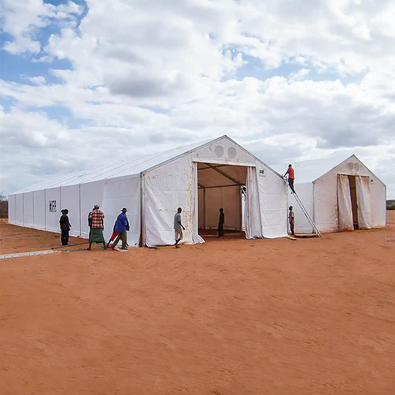 Unidades móveis de armazenamento para tendas de 10x24m, padrão IFRC/CICV/WFP/IOM, resistentes a UV e retardantes de fogo (MSU)