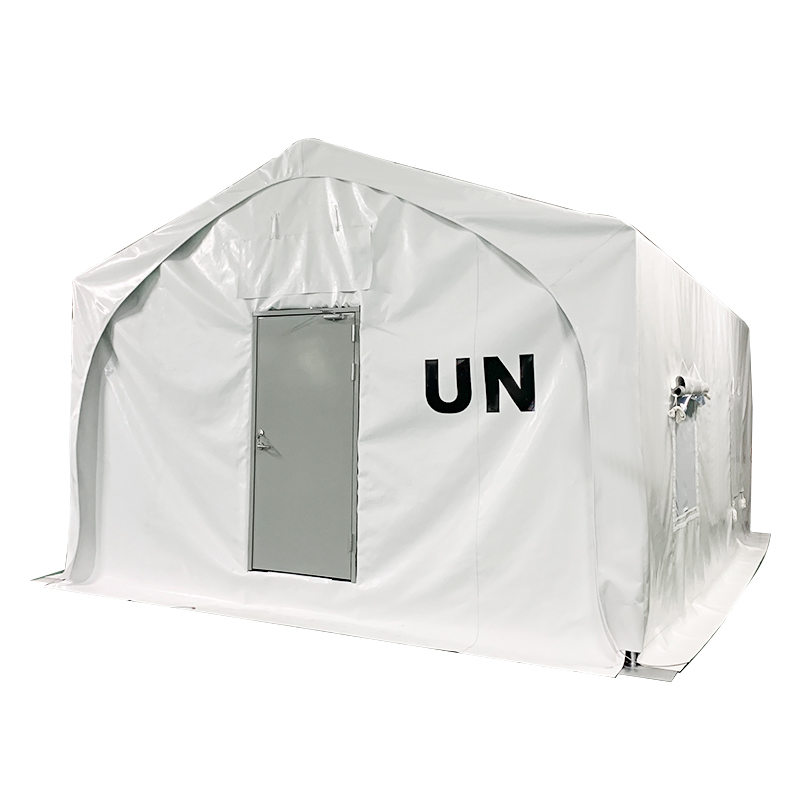 5x7m tipo uma barraca de alívio de estrutura de estrutura de aço coberta por membrana