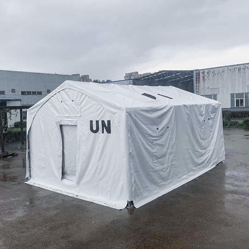 5x7m tipo uma barraca de alívio de estrutura de estrutura de aço coberta por membrana