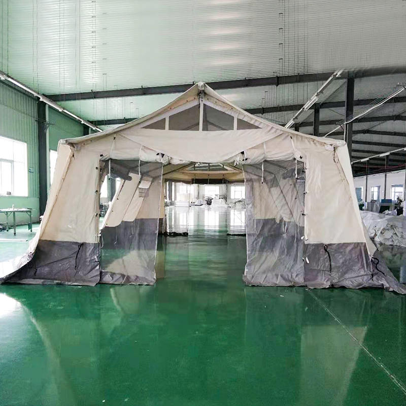 Tenda base de barraca multiuso padrão MSF/CICV/IFRC de 45m² usada para escolaridade, escritório, clínica
