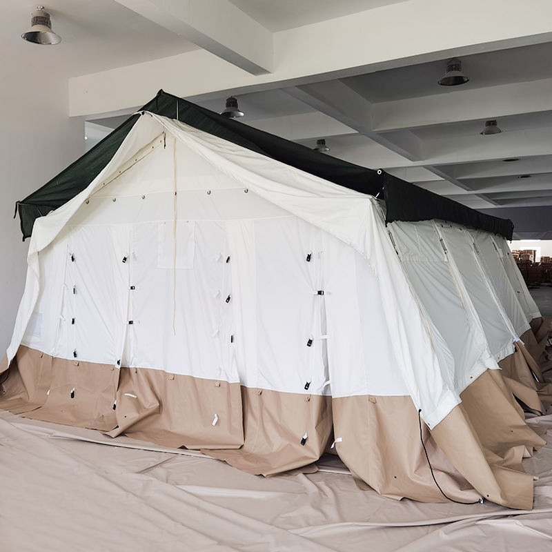 Tenda base de barraca multiuso padrão MSF/CICV/IFRC de 45m² usada para escolaridade, escritório, clínica