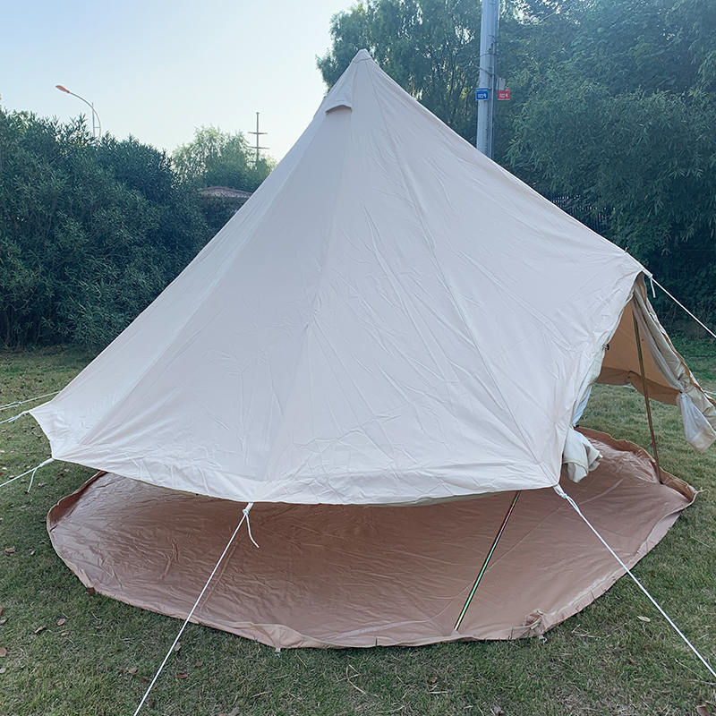 Tenda de sino de lona de 4 m para 4 pessoas para acampamento familiar