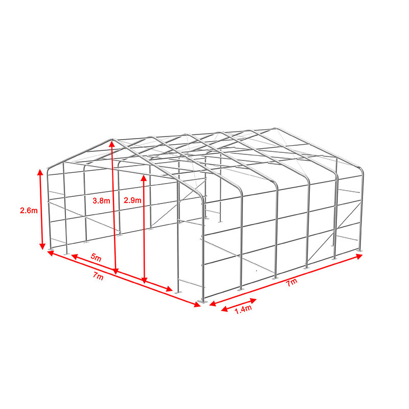 7x7 2,6 m de altura lateral, armazém industrial e comercial, barraca portátil, salão de sombra