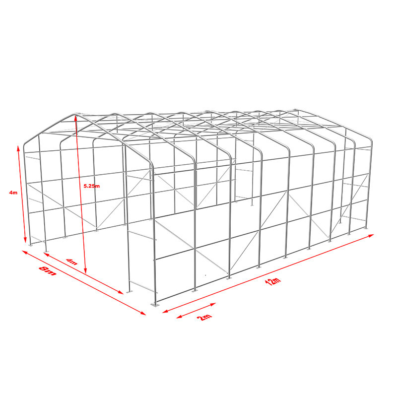 abrigo resistente UV do sol da barraca da máscara do armazém de 8X12 4m Sideheight