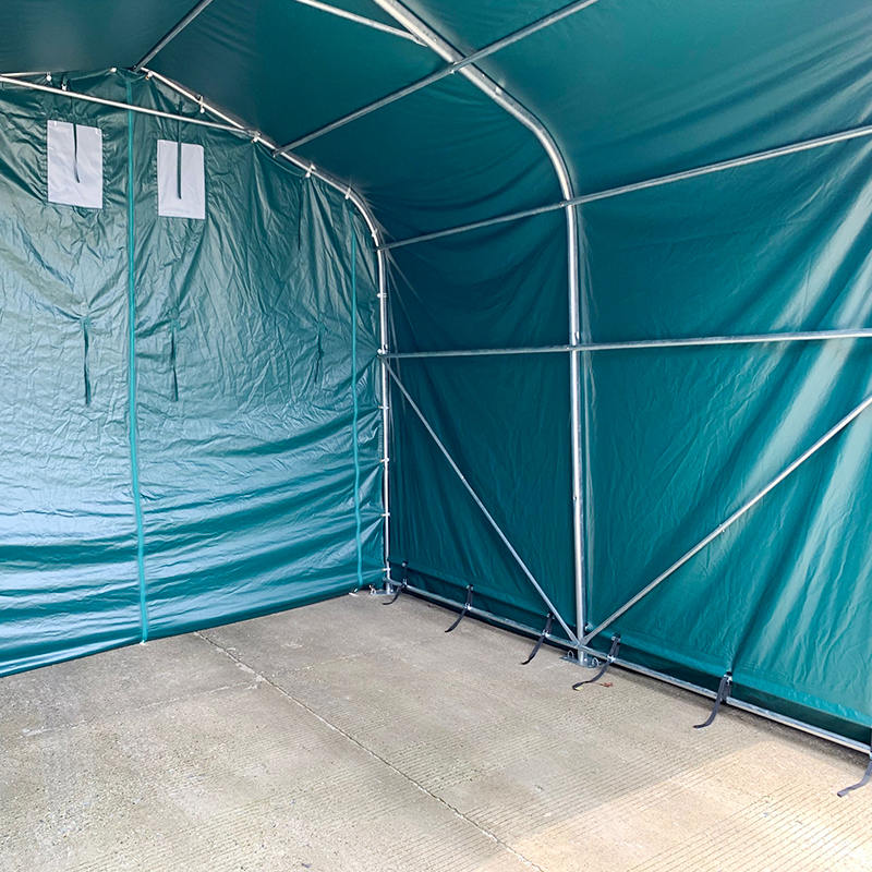 4x4m-2.6m Abrigo de sombra de pasto Abrigo de curral para armazenamento externo resistente