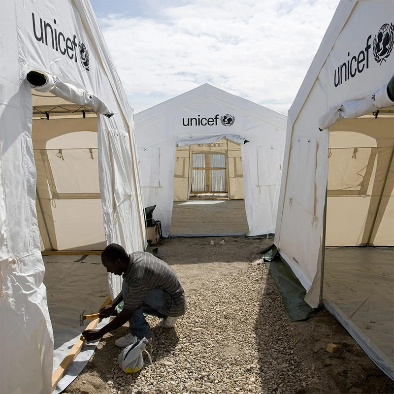 Tenda Huggy multiuso padrão 42m² padrão UNICEF