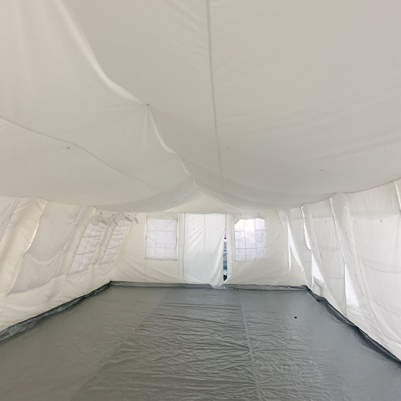 Tenda Huggy de abrigo temporário multiuso padrão UNICEF de 72 m² estabilizada por UV