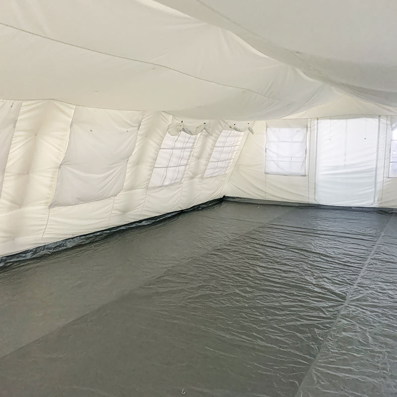 Tenda Huggy de abrigo temporário multiuso padrão UNICEF de 72 m² estabilizada por UV
