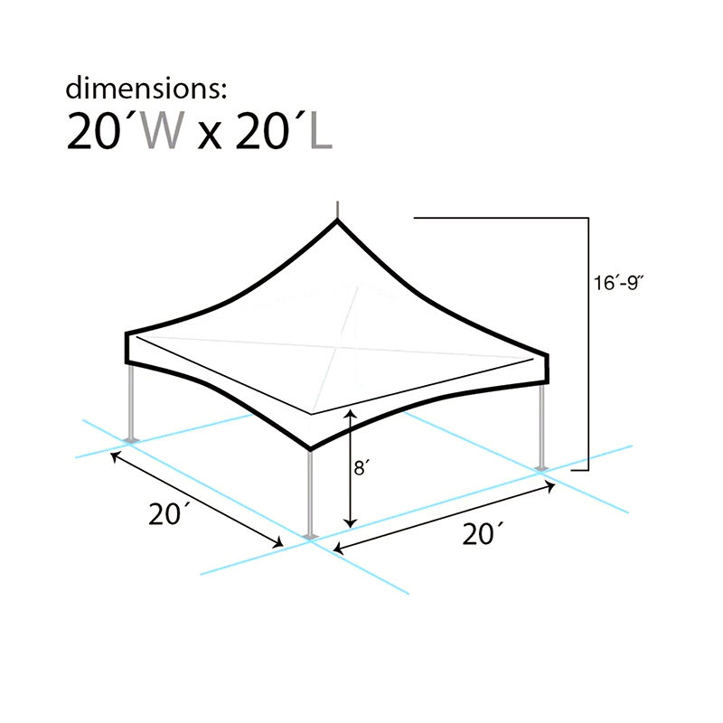 (6x6m) Pináculo de alumínio 20x20