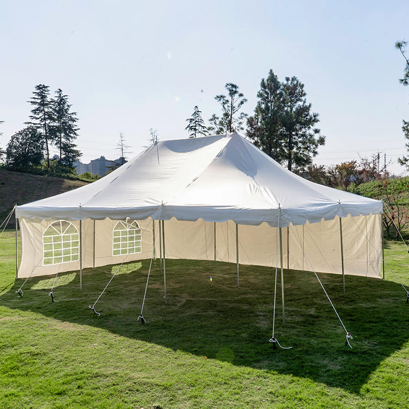 Tenda de poste com dossel branco de PVC de 20