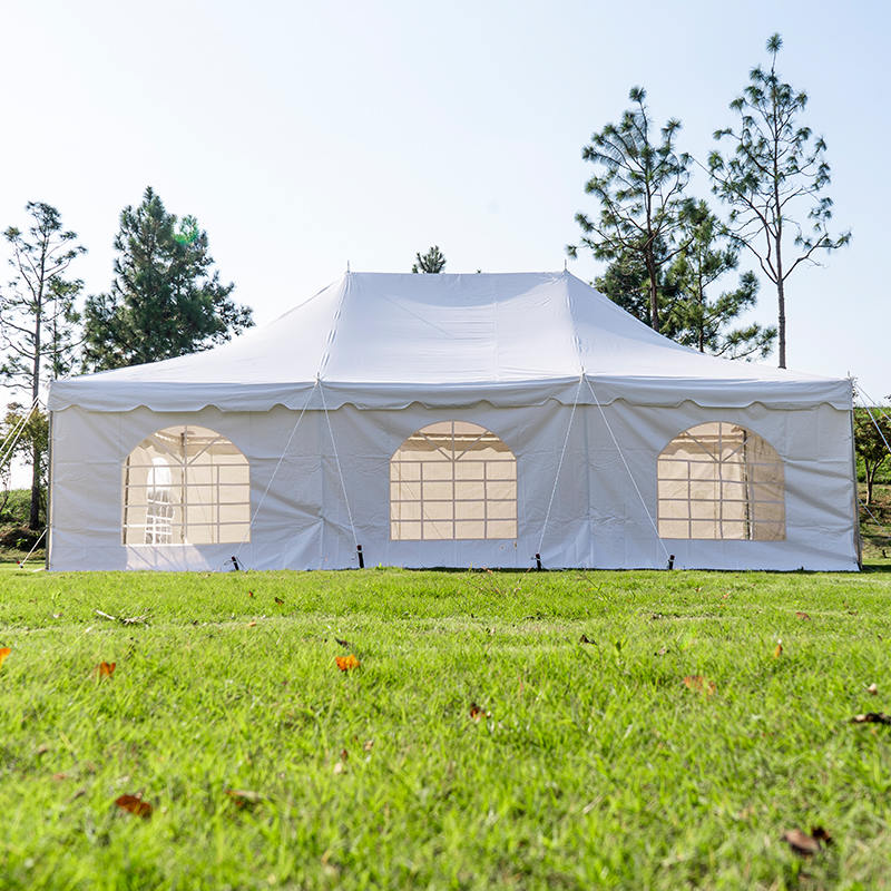 Tenda de poste com dossel branco de PVC de 20
