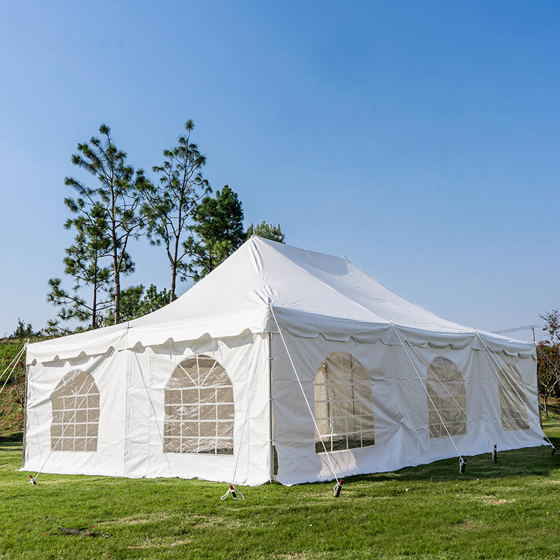 Tenda de poste com dossel branco de PVC de 20
