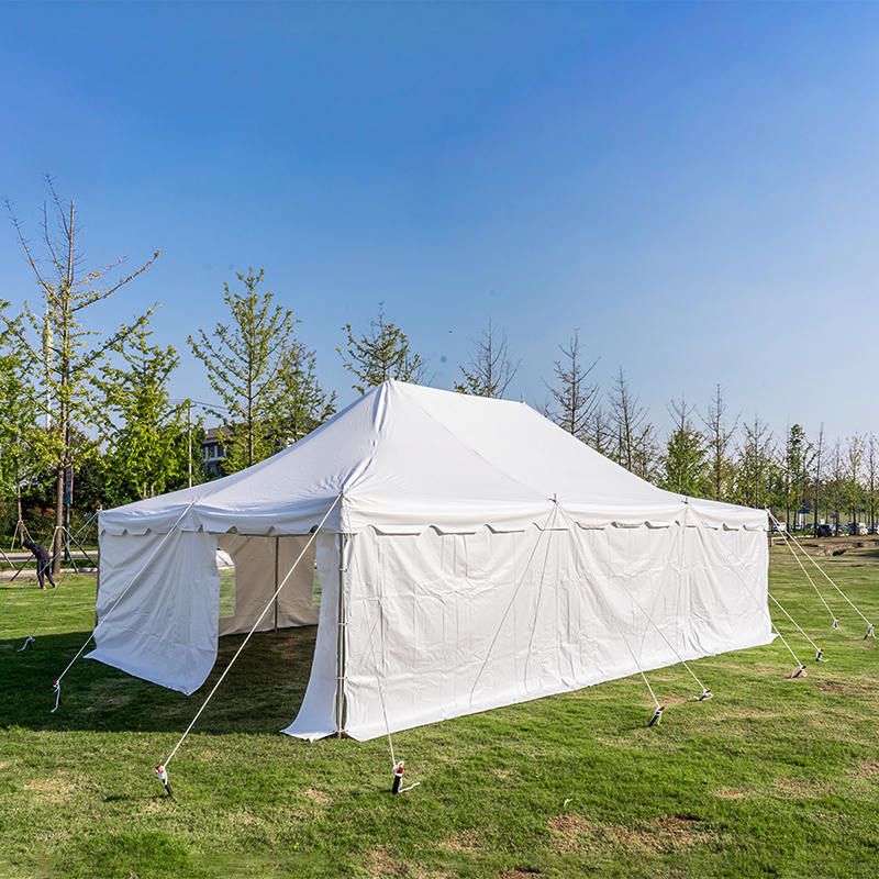 Tenda de poste com dossel branco de PVC de 20