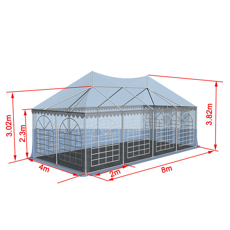 4x8-2.3m Outdoor Double Peak Pagoda Party Marquee