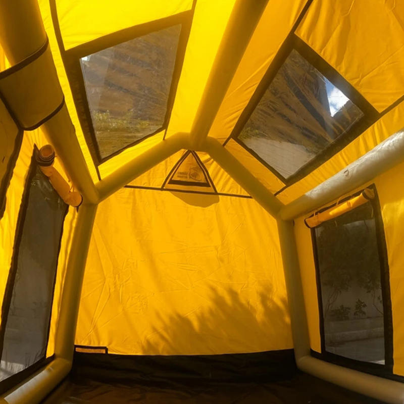 Barraca de acampamento inflável glamour de quatro estações para 2-4 pessoas