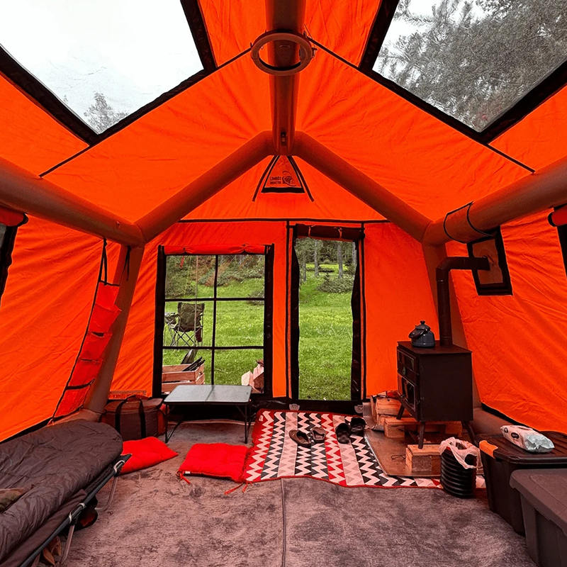 Barraca de acampamento inflável à prova de fogo e antibacteriana do glamour de quatro estações para 8 a 10 pessoas