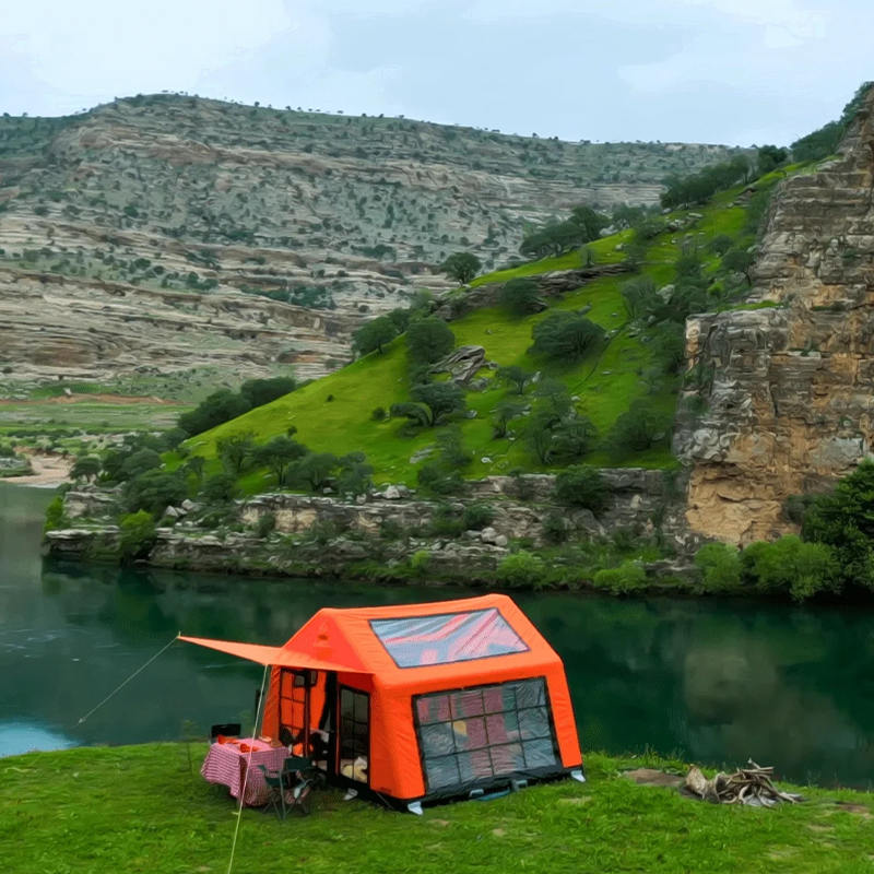 Barraca de acampamento inflável do panorama de quatro estações de 8-10 pessoas