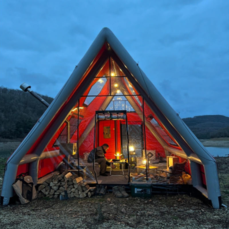 8-10 pessoas barraca de ar inflável à prova d'água de quatro estações para camping